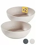 PiuPet® Futternapf und Wassernapf für Hunde - 2 x 1L - Beige - Spülmaschinenfest - 17,5cm Durchmesser - Für Große Hunde
