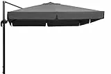 Schneider Sonnenschirm Rhodos, anthrazit, 300 x 300 cm quadratisch, 782-15, Gestell Alu/Stahl, Bespannung Polyester, 24 kg, Anthrazit