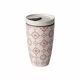 Villeroy & Boch like. by To Go Rosé Coffee-to-Go-Becher, 2-teilig, 350 ml, Premium Porzellan/Silikon, Weiß/Pink