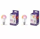 WiZ Bundle 2 x Wi-Fi, BLE, 100 W, A60, E27, RGB-Smart-Leuchtmittel, dimmbare LED, 16 M Farben, App- und Sprachsteuerung, funktioniert mit Alexa, Google Home und Apple HomeKit