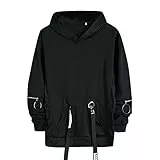 shownicer Herren Kapuzenpullover Hip Hop Streetwear Hoodie Patchwork Langarm Sweatjacke Sweatshirts Pullover Mit Kapuze A Schwarz S