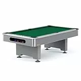 Automaten Hoffmann Billardtisch Club Pro III | Robustes Modell mit K-55 Bandenprofil | Ohne Münzung | Grau Dekor | Indoor für Privat Verein Schule | Nivellierfüße PVC-Laminierung