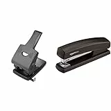 D.RECT 0415 Locher 65 Blatt | Papierlocher | Bürolocher | Anschlagschiene mit Formatvorgaben 65 Blatt, 110571 & Amazon Basics Heftgerät mit 1.000 Heftklammern, Schwarz