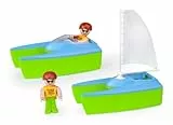 Lena Set Boaties Segelboot und Sportboot 17 cm, mit Zwei Spielfiguren im coolen Surfer-Look, Indoor und Outdoor geeignet, für Kinder ab 2 Jahren