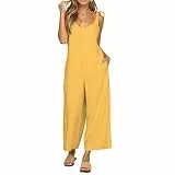 TSWRK Damen Jumpsuit Lang Weites Bein Overall Elegant Romper Lang Hosen Playsuit Party Abendmode