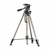 Mantona Basic Travel Pro II Fotostativ –leichtes und kompaktes Aluminium Dreibein Videostativ mit Schnellwechselplatte, Höhe 55 bis 146 cm, Traglast 3 kg, leichte 1,07 kg, Bronze, mit Tasche