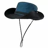 Comhats Herren Sonnenhut mit UV-Schutz, Outdoor Fischerhut, faltbar, Damen Wanderhut, Unisex Buschhut, Sommerhut, Hiking, breiter 50+ Boonie, Gartenhut, Tropenhut, wasserdicht Marineblau M/L