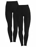 berydale Damen BD300 Leggings, Schwarz (2er Pack), S