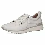 CAPRICE Damen Sneaker flach aus Leder mit Reißverschluss, Weiß (White Nappa), 38 EU