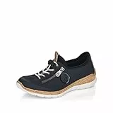 Rieker Damen Low-Top Sneaker N4263, Frauen Halbschuhe,Freizeitschuhe,Turnschuhe,Laufschuhe,straßenschuhe,Strassenschuhe,blau (14),39 EU / 6 UK
