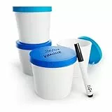 Zwin® 4er-Set Speiseeis Aufbewahrungsbehälter 350ml - Eisbehälter mit beschriftbarem Deckel - Wiederverwendbare Eisbehälter - BPA-frei - Ideal für selbst gemachtes Eis oder als Meal Prep Behälter