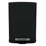 Spirella - Treteimer Akira aus Edelstahl - Soft-Close, Anti-Fingerprint-Beschichtung - 21,4 x 17,6 x 30 cm - 5L - Mattschwarz