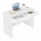 eSituro Schreibtisch mit Schubladen, Computertisch, Bürotisch, PC Tisch für Kinder & Schlafzimmer mit Minimalistischem Design, 100x50x75 cm, Weiß