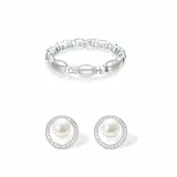 ZHOU LIU FU Silber Ring für Damen 925 Perlen Ringe Perlen Ohrringe Silber 925 Süßwasserperlen