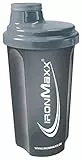 IronMaxx Eiweiß Shaker - 700ml Anthrazit Matt Blickdicht | Auslaufsicher, Spülmaschinengeeignet, BPA & DEHP-frei | Proteinshaker mit Drehverschluss, Sieb & Mess-Skala