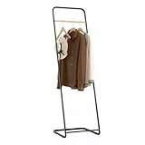 WOLTU Kleiderständer für Schlafzimmer Garderobenständer Metall Kleiderstange für Mäntel, Schwarz 40x40x140 cm (BxTxH)