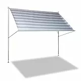 Angerer Freizeitmöbel GmbH Klemmmarkise Premium - Markise für Sonnenschutz - Montage ohne Bohren und Dübeln - ideale Balkonmarkise für Mietwohnungen (hellgrau gestreift, 150 cm)