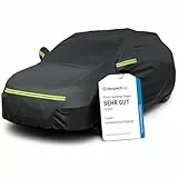 Favoto Autoabdeckung Winter Vollgarage Auto Abdeckplane Staubdicht Wasserdicht Autohülle Autoplane Car Cover für 430cm-460cm SUV Schwarz 455cm x 150cm x 140cm 3kg