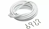 Merriway BH03869 120 cm Gardinendraht mit jeweils 2 Haken und Ösen, Weiß
