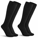 TUUHAW Kompressionsstrümpfe Damen 35-38 Schwarz Baumwolle Kompressionssocken Flug Damen-Kniestrümpfe Stützkniestrümpfe Compression Socks