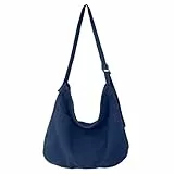 X SIM FITNESSX Unisex Umhängetasche Canvas Tasche Oxford Schultertasche Damen Shopper Tasche Fashion Stofftasche für Alltag/Büro/Schule/Reisen (Blau)
