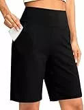 Litherday Damen Shorts Loose Fit High-Waist Bermuda Shorts mit Taschen Sporthose Sommer Loose Lounge Laufhose Schnelltrockene für Yoga Fitness Laufen (Schwarz, XXL)