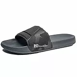 NewDenBer Badelatschen Herren Sports Sandalen Beach/Pool Slide Badeschuhe Dunkelgrau Gr. 40