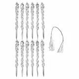 Eiszapfen Faden Deko in klarem Design für Weihnachtsbäume 12er Set Saisonale Ornamente