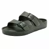 Foinledr Pantoletten Sandalen Damen Herren, Bequem & Weich – Sommer Schlappen mit Einstellbarer Schnalle, Rutschfeste Cozy Slides, Flach Mules Clogs, Orthopädische EVA Hausschuhe & Badelatschen