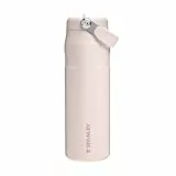 Stanley Flip Straw 2.0 Trinkflasche mit Strohhalm 0.7L - Thermobecher Kühlt 12 Stunden - 3 Tage Eisgekühlt - BPA-frei - Auslaufsicher - Für Getränkehalter - Spülmaschinenfest - Rose Quartz