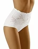 Wolbar Damen Sexy Shapewear-Slips Spitze Miederslip Hohe Taille Figurformende WB207, Weiß,XXL