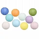 LIHAO 10 PCS Papierlaternen Bunte Lampions Lampenschirm Rund Papier Laternen für Hochzeiten Geburtstage Feiertagen Gartenparty Babytaufe Deko (15cm)