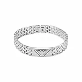 Emporio Armani Bracelet en Acier inoxydable Pour Homme, Argent EGS3126040, Taille Unique, Acier inoxydable, pas UNE Pierre précieuse, Taille Unique, Acier inoxydable, Pas de gemme