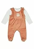 Sterntaler Strampler Set Sunny - Baby Strampler aus Nicki mit Pferd Sunny Applikation - Langarm Shirt Jersey - Drucknöpfe im Schritt - bequemer Mädchen Zweiteiler ab Geburt - lichtbraun,Größe 56