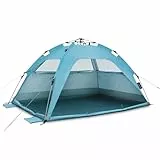 qeedo Quick Palm Strandmuschel für 2 Personen mit UV-Schutz 80+ und kleinem Packmaß - leichtes, schnell aufzubauendes Strandzelt - Sonnenschutz & Windschutz am Strand für Babys & Kinder