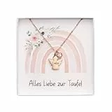 Generisch Personalisierte Kette ｜Geschenk zur Taufe ｜Geschenk Patenkind｜Halskette Kommunion｜ Schutzengel Taufkette Taufgeschenke für Mädchen