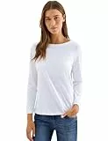 CECIL Damen 3227273 Basic Langarmshirt, White, Medium