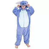 Kitimi Kinder Onesie Jumpsuit Jungen Mädchen mit Kapuze- Tier Schlafanzug Schlafoverall Anzug Pyjama Kleidung Outfit Fleece Sleepwear Kinder Kostüm Overall Halloween Cosplay Verkleidung Karneval Party