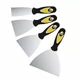 4 Stücke Spachtel Set, Stainless steel scraper Flächenspachtel mit Kunststoffgriff für Tapetenentferner, Trockenbau & Acrylmalerei, (2 Zoll; 3 Zoll; 4 Zoll; 5 Zoll)