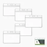 5 Pcs Kartenhüllen Transparent, ID Ausweishalter, Kartenhülle Namensschilder, für Studentenausweise, Business Ausstellung Karten, Visitenkarten, Buskarten
