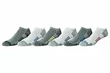 Amazon Essentials Herren Leistungssocken Aus Baumwolle, Gepolstert, Für Herren, Atmungsaktiv, Sportlich, 6 Paar, Grau/Weiß, 41-45