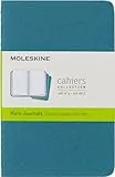 Moleskine Cahier Journal (3er Set Notizbücher mit blanko Seiten, Kartoneinband und Baumwollstickerei, Pocket 9 x 14 cm, 64 Seiten), Lebhaftes Blau