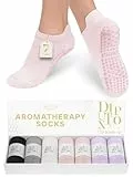 7 Paare Pilates Socken,Yoga Socken & Stoppersocken für Damen Herren,Anti rutsch Antirutschsocken mit Noppen & Duft,Yogasocken Ideal für Geschenk,Reformer,Ballett,Barfuss,Tanz,Fitness, Reha,35-42