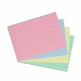 Herlitz 10836211 Karteikarte (A6, liniert) 200 Stück grün/gelb/rot/blau