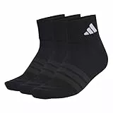 adidas Unisex CUSHIONED SPORTSWEAR ANKLE SOCKS 3 PAIR PACK, black/black/white, 42-45
