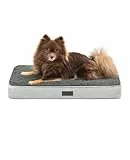 lionto Hundebett orthopädisch, 60x40x8 cm, Robustes Hundekissen mit weichem Plüsch, Bezug abnehmbar & waschbar, wasserabweisend, geeignet für kleine & große Hunde + Katzen, grau