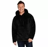 CityComfort Kapuzenpullover Herren für den Winter - Superweicher Flauschiger Hoodie-Pullover für Männer - M-3XL Fleece Loungewear (Schwarz, L)