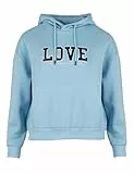 ROADSIGN australia Damen Hoodie mit Kapuze und Kordel, Frontprint, aus innen angerauhter Sweatware hellblau, 2XL