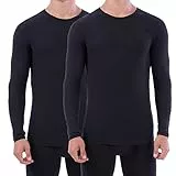 LANBAOSI 2er Pack Ski- und Thermounterwäsche Unterhemd, Funktions Herren Funktionswäsche, Unterwäsche Langarm für Herren, Warmes Winter Unterwäsche