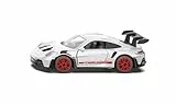 Siku 1500, Porsche 911 GT3 RS, Metall/Kunststoff, Weiß, Renn-Design, Spielzeugauto für Kinder, Mächtiger Heckspoiler, Türen zum Öffnen